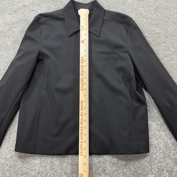 Talbots Womens Black Stretch Zip Front‎ Jacket Medium Collared Long Sleeve Top - Picture 6 of 8